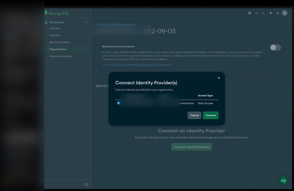 Connect Workload Identity Provider modal